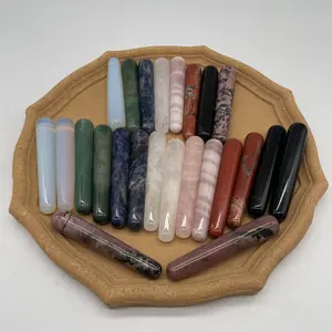 Hot sale natural crystal healing massage stick