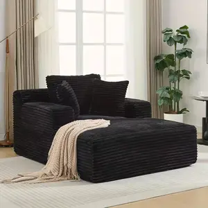 67 Inch Chaise Lounge Chair Indoor, Oversized Upholstered Boneless Sofa Bed, Corduroy Deep Seat Sleeper Couch Reading Chairs, Comfy Cloud Sofas Couches for Living Room, No Assembly Required