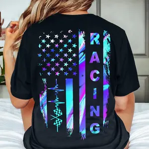 American Racing Flag shirt - Checkered Flag Digital Art - Motorsport