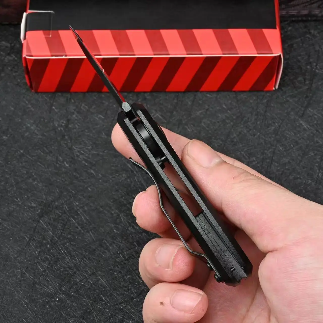 7500R Compact Kitchen Paring Knife - 440C Steel Flat Sandblasted Flat Blade, Aluminium Alloy Handle, 0.74In Width, 0.90In Thickness, 5.0In Length, Gift Box, Durable for Cooking Precision Cutting, Everyday Cooking, Fishing Use