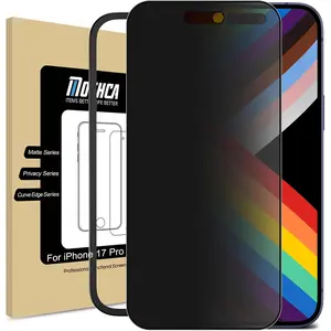 Matte  Screen Protector for  17 Pro [6.3 inch] with Easy Installation Tool, Anti Spy Anti Glare Full Coverage Tempered Glass Film, Anti-Fingerprint, Case Friendly Smooth as Silk