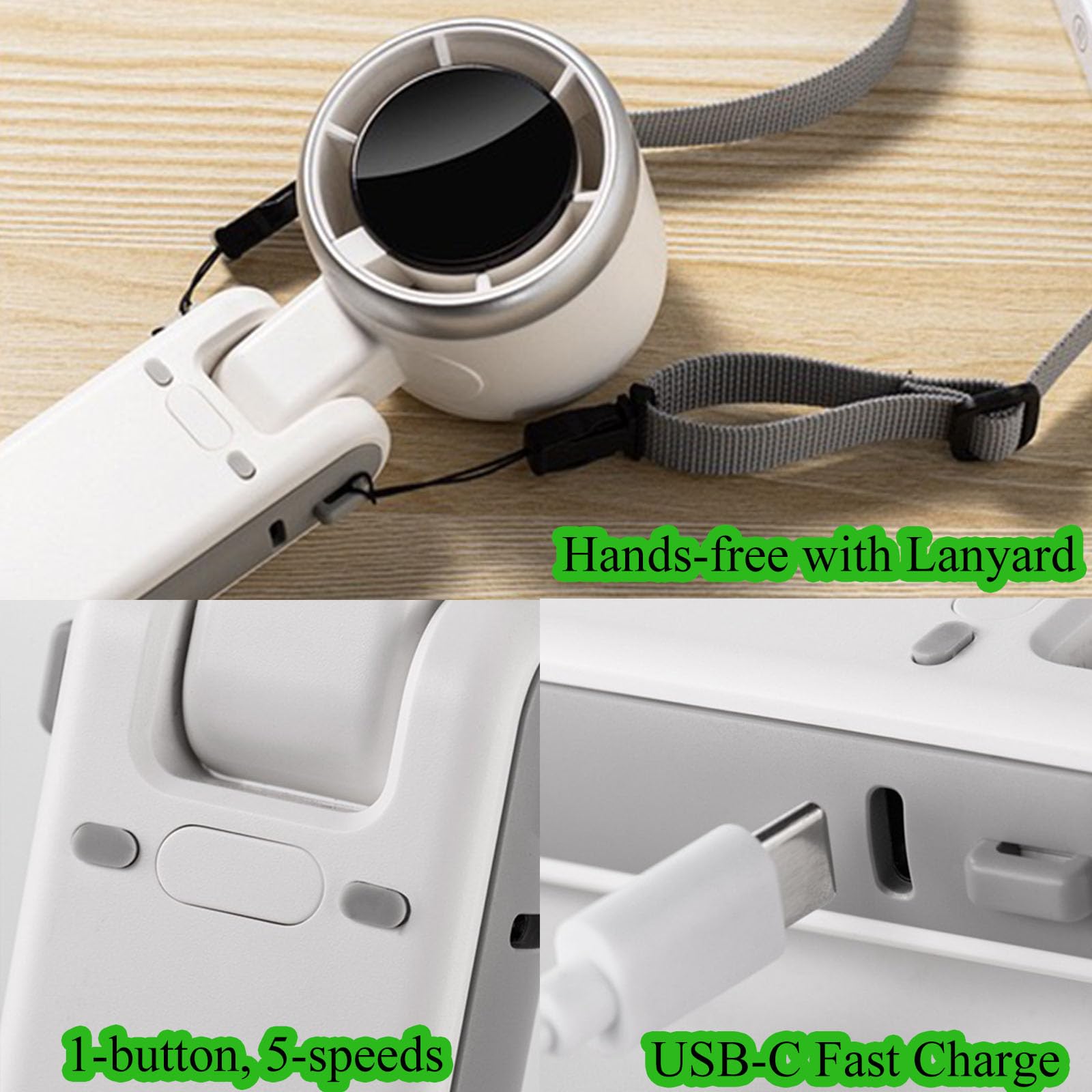 Portable Handheld Turbo Fan, 5 Gear Wind, Battery Operated, Up to 12 Working Hours, 3 IN 1 Hand Fans with Air Turbo Tech Cooling Fan for Outdoor Activities, Travel, Beach (Black) Portable Handheld Turbo Fan, 5 Gear Wind, Battery Operated, Up to 12 Working Hours, 3 IN 1 Hand Fans with Air Turbo Tech Cooling Fan for Outdoor Activities, Travel, Beach (Black)