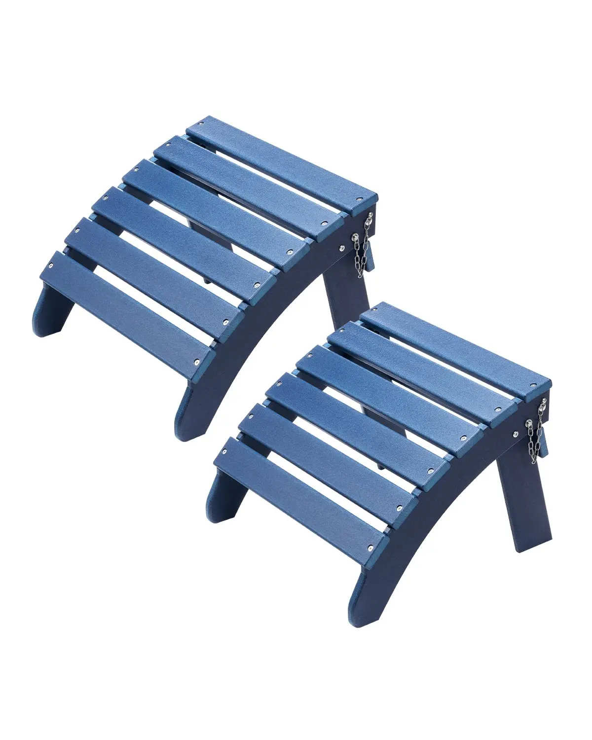 【summerfinds】VEVOR Adirondack Ottoman 2 Set 18.7L x 18.9W x 13.8H Inch HDPE Folding Footrest Blue, Ergonomic, Outdoor, Patio