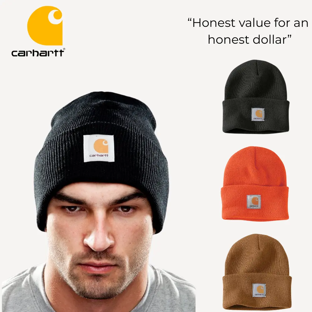 Carhartt Acrylic Watch Hat – Classic Cuffed Knit Beanie for Men Women, Warm Winter Cap, Soft Stretch Fit, Streetwear Fashion, Outdoor Workwear Style, Comfortable Everyday Wear, TikTok USA Favorite