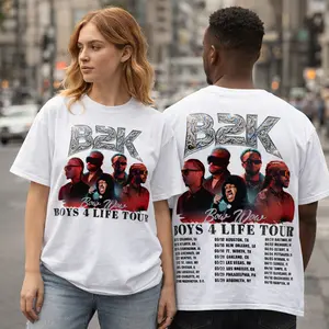 Retro Boys 4 Life Tour Vintage Gildan T-Shirt, Retro R&B Boyband Concert Graphic Tee, Millennium Tour Inspired Shirt, Casual Cotton Classic Fit Gildan Tee, 2000s Music Fan Gift