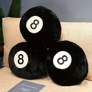 Plush Billiard 8-Ball Pillow 35cm, Round Sofa Cushion, Ideal Valentine’s Day & Anniversary Gift, Soft Comfortable Home Decor