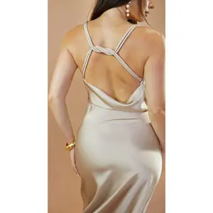 Lustra Satin Maxi Dress - Cream