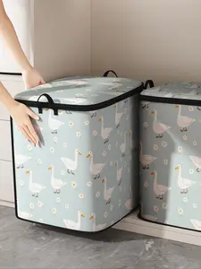 Random Print Storage Bag, Cute Cartoon Pattern Quilt Storage Organizer with Handle, Durable Storage Bag for Home Bedroom Living Room, Storage Carrying Bag