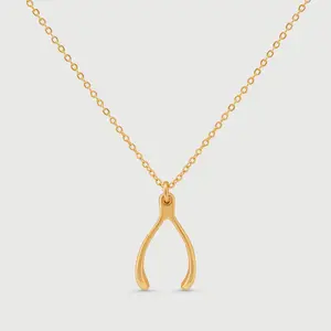 Lucky Wishbone Necklace - Delicate Box Chain with Stunning Wishbone Pendant - Perfect Gift for Loved Ones or Personal Lucky Charm