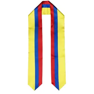 Colombia Flag Graduation Stole, Sash, Colombian, Scarf, Gift, Students, High Quality, High School, College, Scarves, Adults, Men and Women, Satin