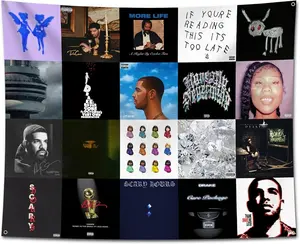 Drake Flag Album Cover Flag Tapestry Merch Grommets for College Bedroom Room Dormitory Wall Party for Fans