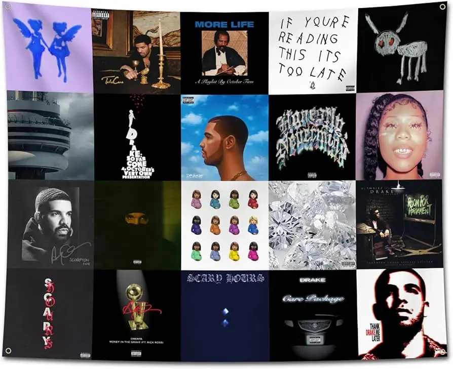 Drake Flag Album Cover Flag Tapestry Merch Grommets for College Bedroom Room Dormitory Wall Party for Fans summerwins tiktokshopbacktoschool