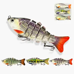 3PCS Easy Catch 6-Segment Jointed Fish Lure 10cm/16g Hard Body Bait Fishing Tackle for Anglers Swimbait Fishing Stuff Bait Lures,Trout, Walleye, Crappie, Pike