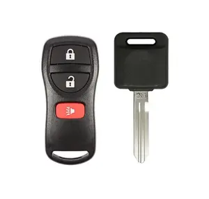 3 Button Remote Keyless Entry + Transponder Chip Key Blank N104 Replacement for Nissan Sentra, Titan, Versa, Xterra 2004-2019 FCC ID: KBRASTU15 IC: 24223-NSV1