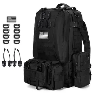 Large Military Tactical Backpack for Men, 40-50L Black Military Backpack for Men and Women, Bug out Bag Army 3 Days Assault Pack Bag Rucksack with Molle System