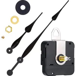 High Torque Quartz Long Shaft Clock Mechanism Replacement with 12 Inch Long Spade Hands Clock Movement Motor for DIY