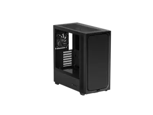 TRYX FLOVA Black Mid-Tower ATX PC Case Breathable Fabric-Crafted Tempered Glass ATX Case Quiet Cross-Flow Fan Three Speed Modes Computer Case 360mm Radiator Support USB Type-C 3.2 Gen 2x2 I/O Panel