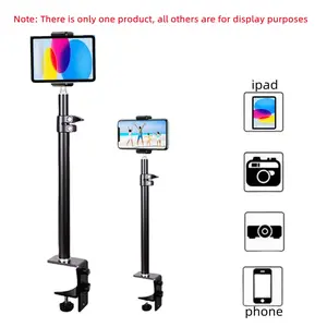 Desktop Stand, Dslr Camera C Clamp Light Holder, Photography Lamp Hanging Arm with Ball Head, Cellphone Video Ring Light Zoom
