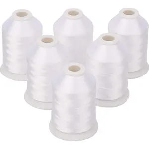60WT White Sewing Bobbin Fill Thread Machine Embroidery Bobbin Thread - 1500 Meters Spool ea