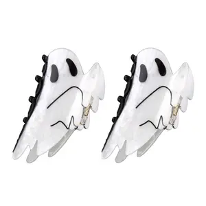 Household daily necessities CURASA Halloween Hair Claw Clips For Women Girls 2PCS Nonslip Cute Ghost Hairclips Strong Hold Gothic Hair Accessories Medium White Clips Barrettes For Hair Styling Decorations Costume Party Gifts