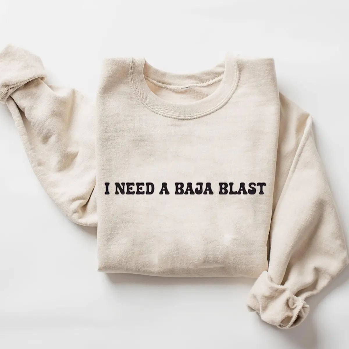 I Need A Baja Blast Sweatshirt, Funny Soda Crewneck Pullover, Retro Graphic Drink Shirt, Mountain Dew Baja Blast Fan Gift, Cozy Oversized Fall Sweater