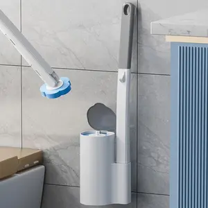 Disposable Toilet Bowl Brush Cleaning Set with Holder and Replacement Heads, Suitable for Bathroom Cleaning, One-Time Use Toilet Cleaning System, Bathroom Tool Kit, Toilet Wand
