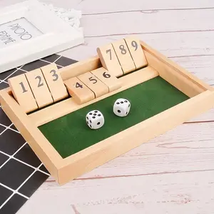Wooden Number Flipping Game Set, Parent-Child Interactive Board Game, Dice Game Wooden Chessboard, Educational Math Toy for Kids