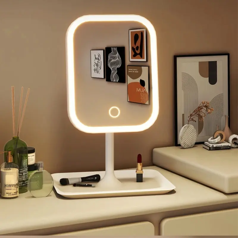 Unique Designer Vanity Mirror Three ColorsLEDLight Makeup Mirror Touch Control D