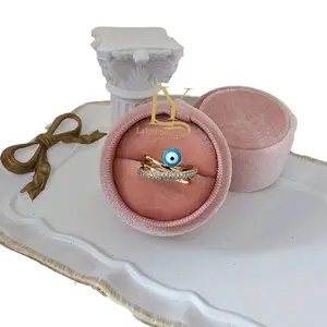 LaYaiBoutique #1401 Anillo De Ojo SANTA LUCIA oro Laminado 14k ALTA CALIDAD