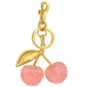 Keychain Cherry Bag Charms Purse，Key Chains Women Cute - Car key Accents for leather handbags