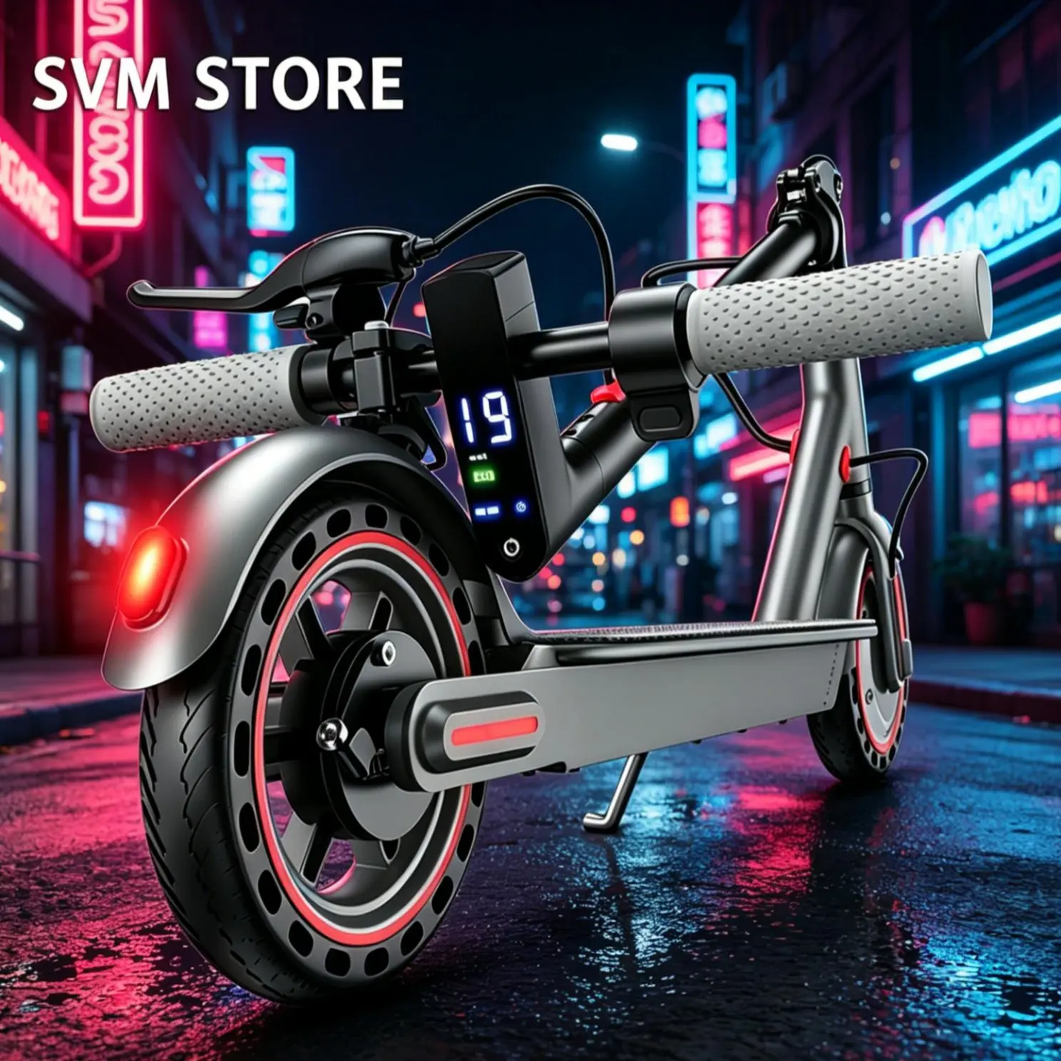 Long-Range Portable Scooter – 8.5" Solid Tires, 350W Motor, 19MPH Top Speed, Double Braking System, App-Controlled, Ideal for Adults Daily Travel