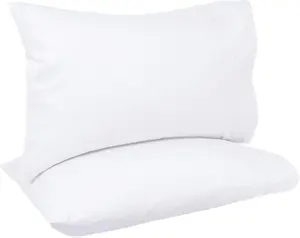 Amazon Basics 400 Thread Count Cotton Pillow Case, Standard, 30" L x 20" W, White - Set of 2, Pillows Not Included