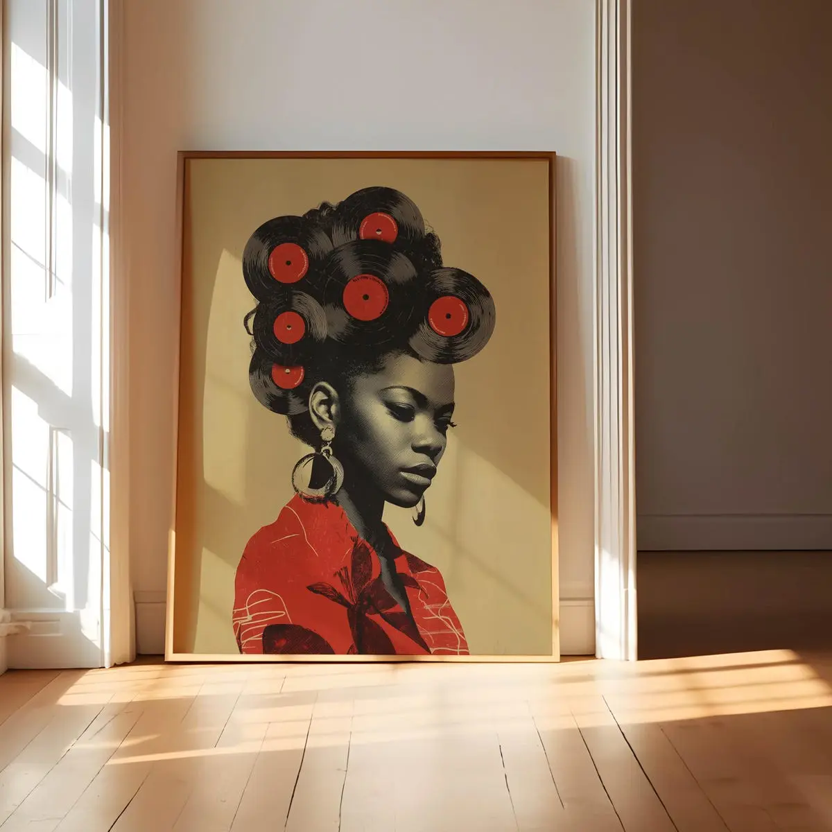 Harlem Renaissance Poster, African American Vinyl Record Wall Art Print, Vintage Black Woman Artwork for Room Decor, Unframed