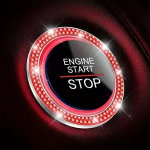 2026 New 1 Piece Car Bling Engine Starting Ring Decal，Car One-Key Start Button Cover，Key Ignition Knob Bling Ring for your car