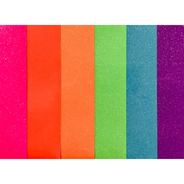 Siser Neon Glitter Effect Heat Transfer Vinyl (HTV) Bundle, 7 Sheets of 12"x12" HTV, for Customized DIY Scrapbooking Crafts