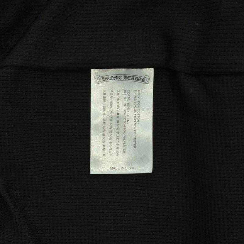 Chrome Hearts Horseshoe Floral Logo Zip Up Hooded Sweatshirt Black White (Thermal Lined)