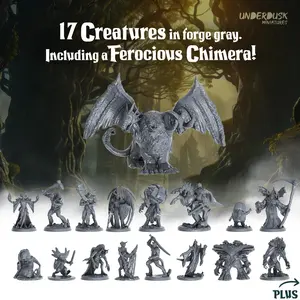 34 DnD Miniatures Bulk Set – 34 Monsters & Mimics + Stat Blocks Action Figurine Action Figures