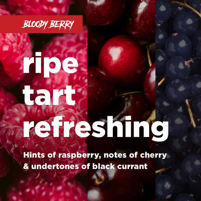 Bloody Berry 4-pack Adaptogens + Nootropics Sparkling Elixir All Natural