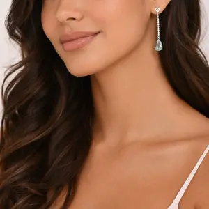 Blue Topaz Long Earrings