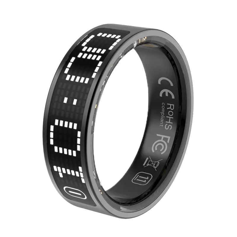 R7 Smart Ring Wearables for Men & Women, Fitness & Sleep Tracker with Heart Rate, Blood Oxygen (SpO2), Activity/Step Tracking, Remote Camera Control, IP68 Waterproof, Magnetic Charging Case Included