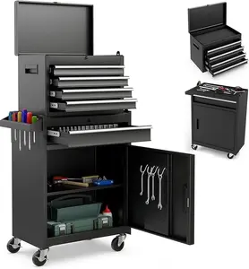 Portable 20" Tool Boxes with 3 Drawers/5-Drawers Rolling Tool Chest Cabinet with Locking System and Sliding Drawers, Heavy-Duty Cold-Rolled Steel, Large Capacity for Tool Storage, Christmas Festival Gift Black Friday Cyber Monday