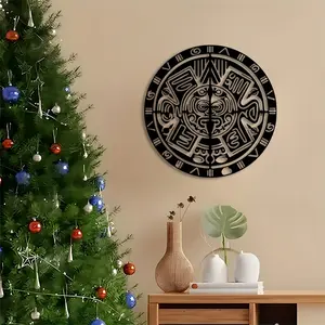 1pc Aztec Calendar Metal Wall Art, Aztec Calendar Statue Mural, Perfect for Home, Indoor/Outdoor, Room Decor, New Year Decor, Ideal Gift for History and Astronomy Lovers halloween home decor