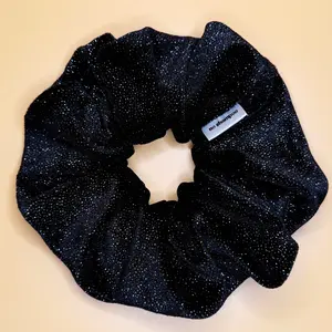 Black Velvet Galaxy Glitter Jumbo Scrunchie