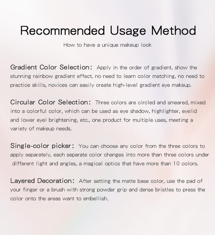 SHEENEFFECT Multichrome Eyeshadow Color-Shifting Gradient Trichrome Sheen Magical Radiant Makeup Cosmetic