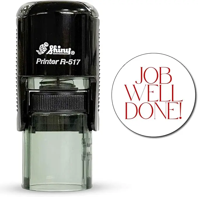Classic Round Size Rubber Teacher Stamp, 11/16" - Positive Msg Office Stationery for Stamping Needs, 11/16" Round Stamp