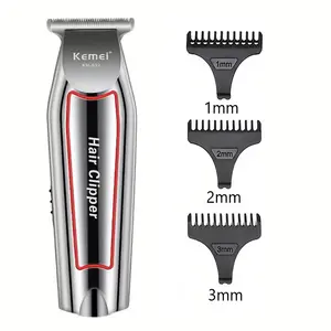 Kemei Professional Rechargeable Hair Trimmer Carving Scissors Km-032, Gift Box with Stainless Steel Blades, Bald Head God, USB Fast Charging, Salon Use, Men's Gift