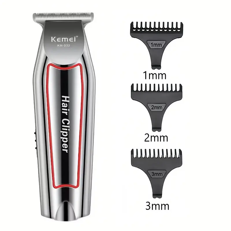 Kemei Professional Rechargeable Hair Trimmer Carving Scissors Km-032, Gift Box with Stainless Steel Blades, Bald Head God, USB Fast Charging, Salon Use, Men's Gift, Cordless Hair Cutting, Cordless Trimmers, Hair Cutter, Hair Cutting Tool