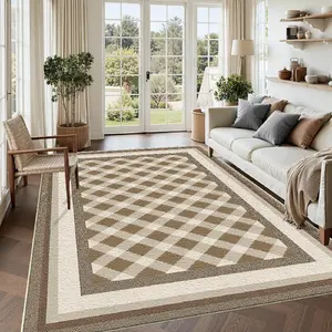 One light gray diamond-patterned home rug, machine washable and fade-resistant, soft and durable, suitable for holidays and any space, including hotels, offices, sofas, bedside, hallways, etc.