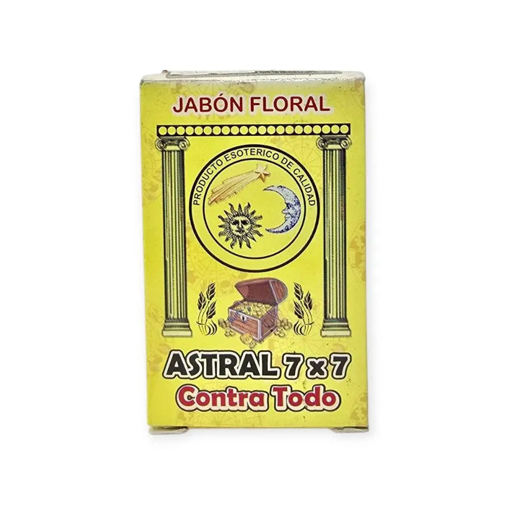 Astral 7x7 Scented Floral Aroma Soap - 100g Natural Body Care Cleanser, Daily External Use, Spiritual Cleansing, Enhance Personal Protection, Contra Todo Esoteric Wellness Restore, Detoxifying Nighttime Bath & Shower Product, Morning Rituals
