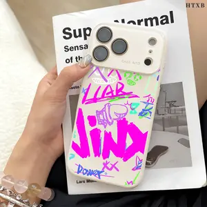 Artistic Oil Painting Graffiti Case for iPhone 17 Pro Max 17Air 17 16E 16 15 14 13 12, Ultra Skin-Friendly TPU, All-Inclusive Glass Lens Protection, Aesthetic Creative Gift, Trendy Dopamine Ins Style Cover, Shockproof Slim Case, Lens Window Design